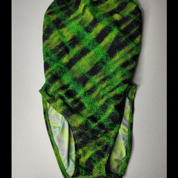 WaterPro Girls Swimsuit Size Youth Medium Green/Black (R1) - Picture 1 of 7